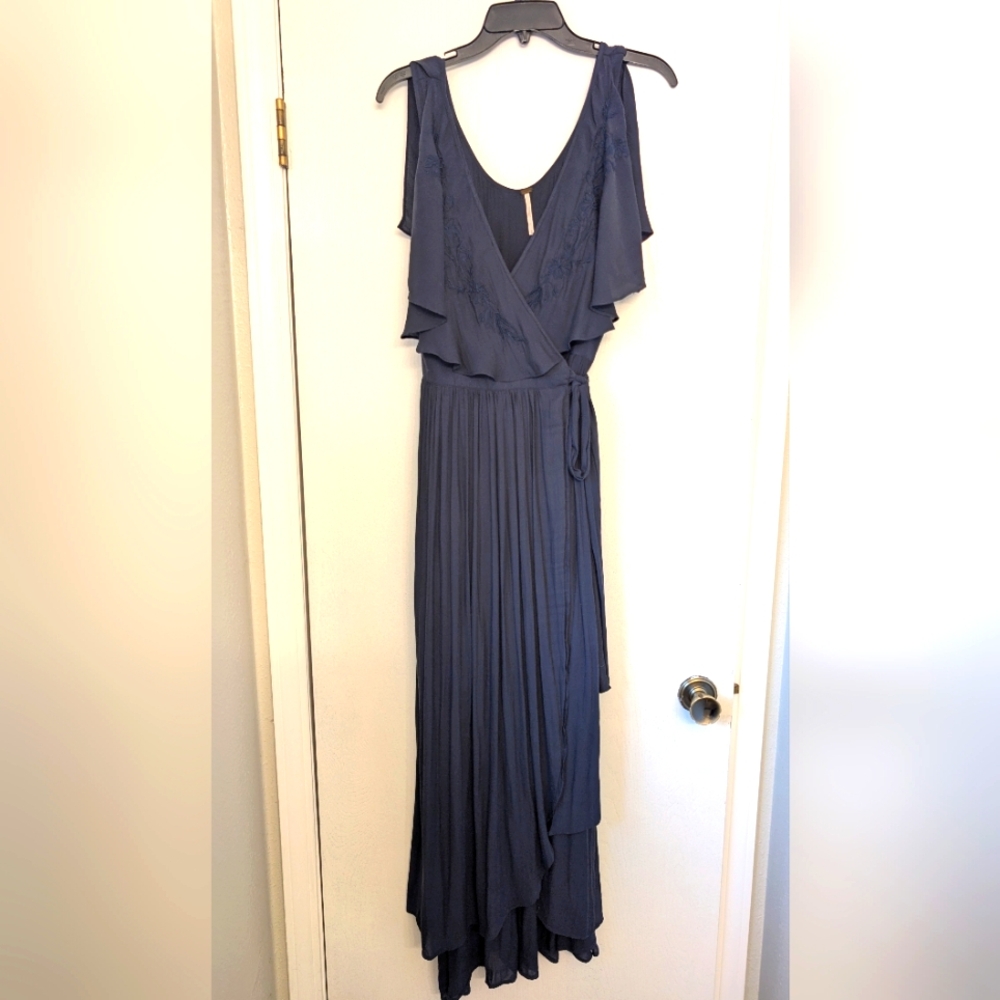 Free People Embroidered Wrap Dress